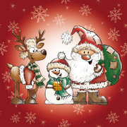 PAPSTAR Serviette à motif de Nool "Santa's Companions"