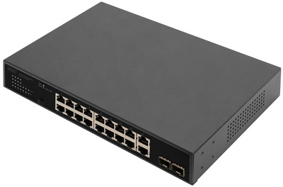 DIGITUS Commutateur PoE 16+2 ports, 2 GE SFP Uplink Grand Paris Fournitures 2 GE SFP Uplink