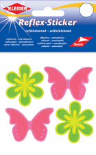 KLEIBER Sticker réflechissant "Fleur & papillon" jaune/rose