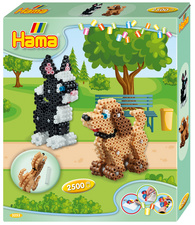 Hama Perles à repasser midi 3D "Chien & chat"