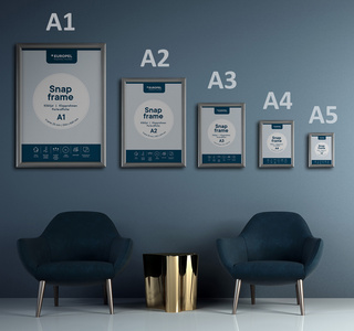 EUROPEL Cadre porte-affiche premium, A1, 25 mm, argent Grand Paris Fournitures A1