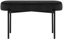 PAPERFLOW Tabouret GAIA, taille M, habillage velours, noir Grand Paris Fournitures PAPERFLOW Tabouret GAIA