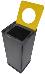 ALBA Poubelle de tri sélectif pour plastique, noir/jaune Grand Paris Fournitures ALBA Poubelle de tri sélectif pour plastique, noir/jaune – Image 7